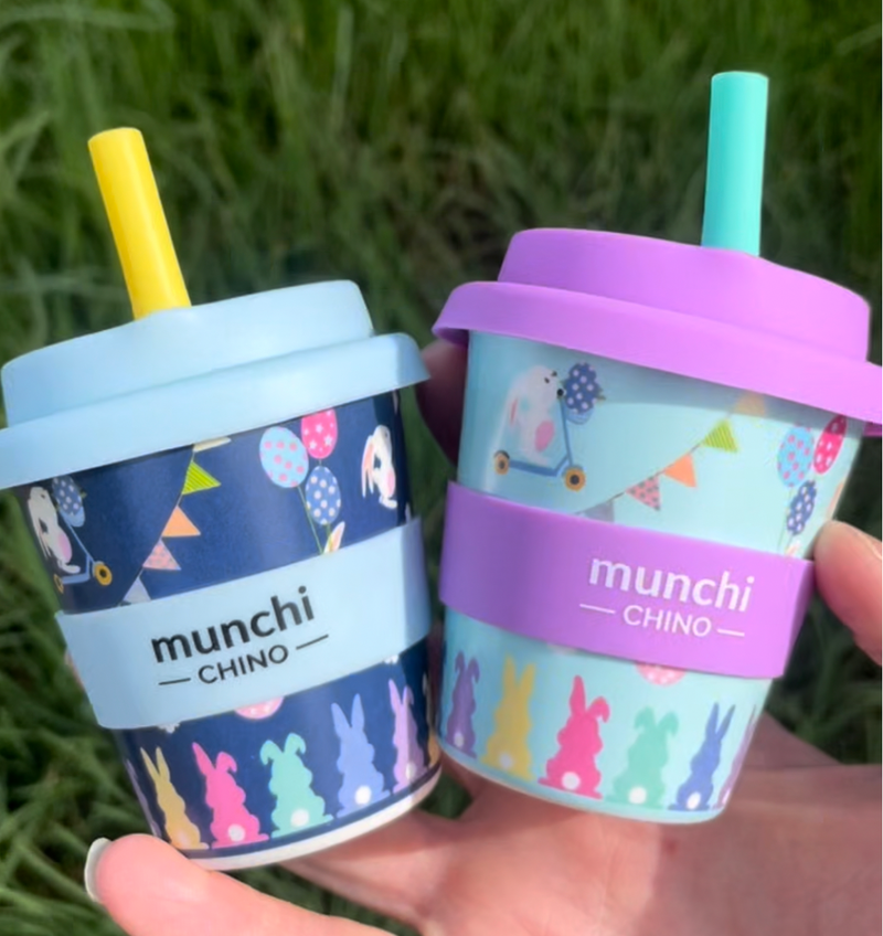 SECONDS SALE! Easter Bunny Babychino Cup - (Purple/Green) - Straw Included