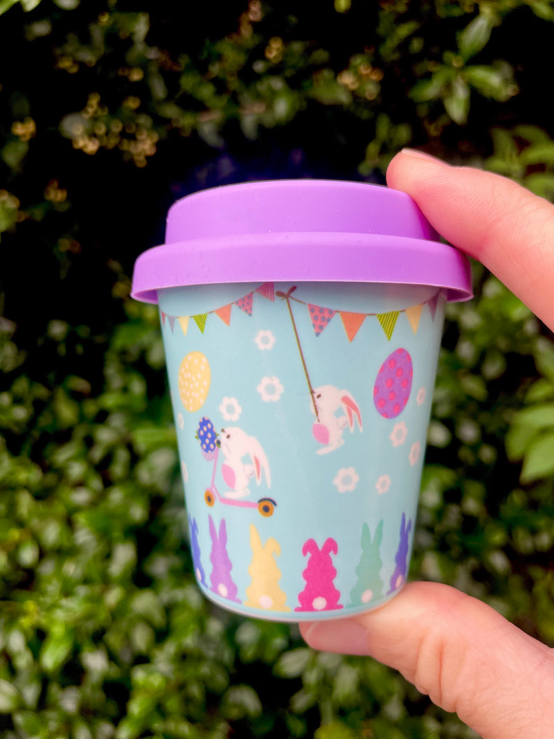 SECONDS SALE! Easter Bunny Babychino Cup - (Purple/Green) - Straw Included