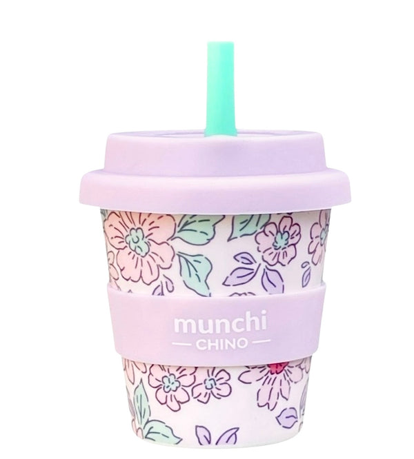 Lily Babychino Cup - Straw Included (Mauve/Aqua)