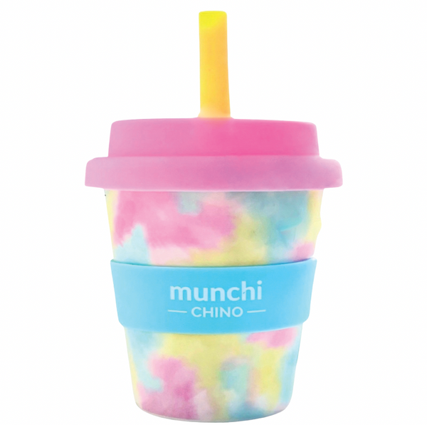 Tie Dye (Pink Lid) Babychino Cup - Straw Included