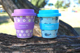 munchi flower and whale design babychino cups 