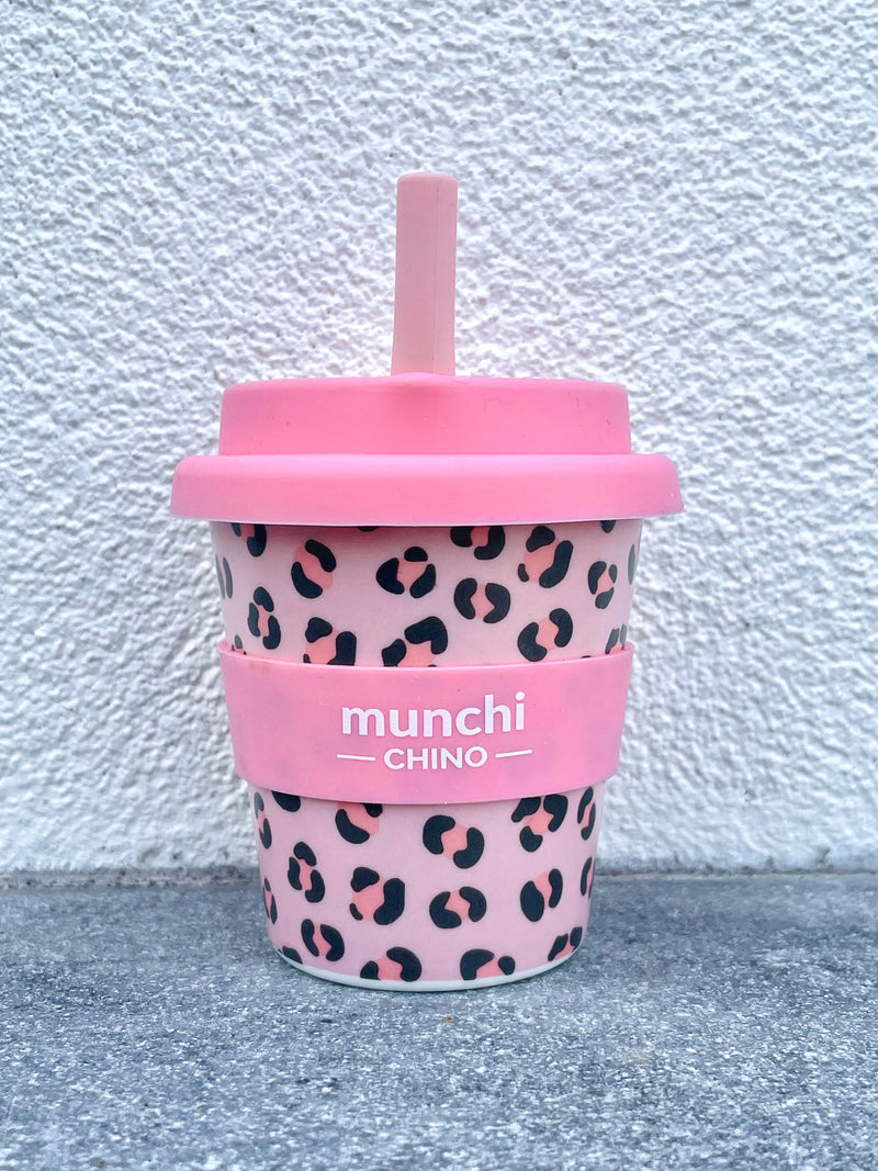 Leopard Print Design Babychino Cup - Straw Included