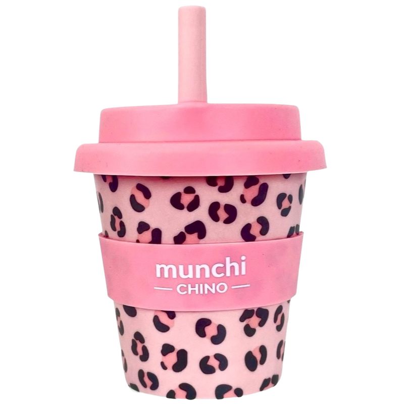 Leopard Print Design Babychino Cup - Straw Included