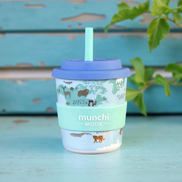 SECONDS SALE! Little Explorer Single Middie Cup (8oz/240ml) Aqua Straw Included