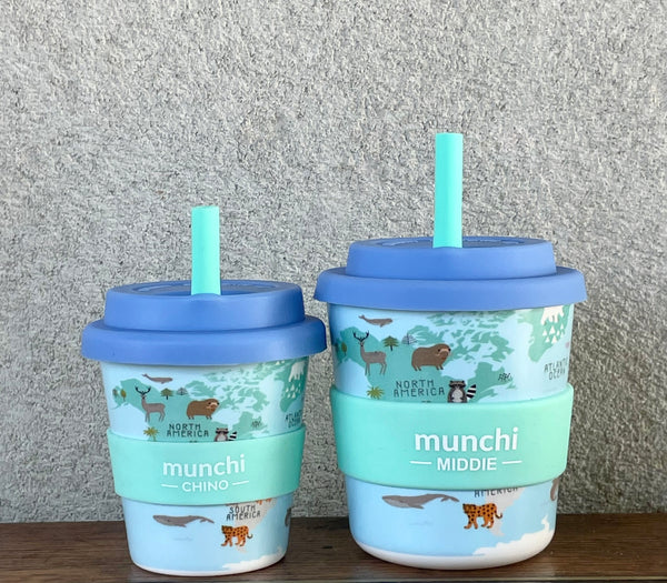 Little Explorer Middie and Babychino Cup Bundle - Aqua Straw