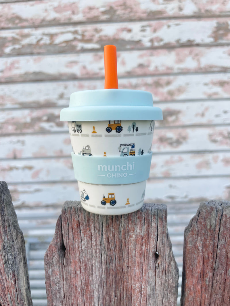SECONDS SALE! Truck Babychino Cup (blue) - Straw Included
