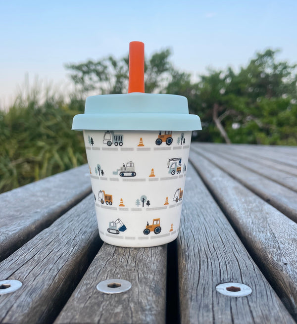 SECONDS SALE! Truck Babychino Cup (blue) - Straw Included