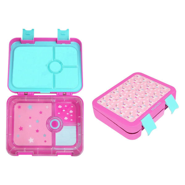 munchi kids bento lunch box - pink unicorn design