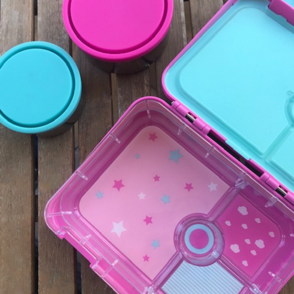 munchi kids bento lunch box - pink unicorn design