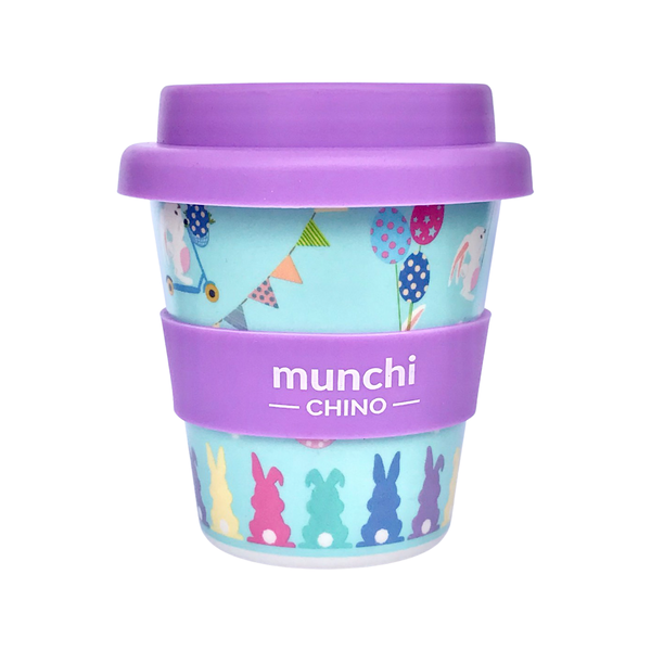 easter gift, babycchino cup, easter bunny, purple and green, reusable cup